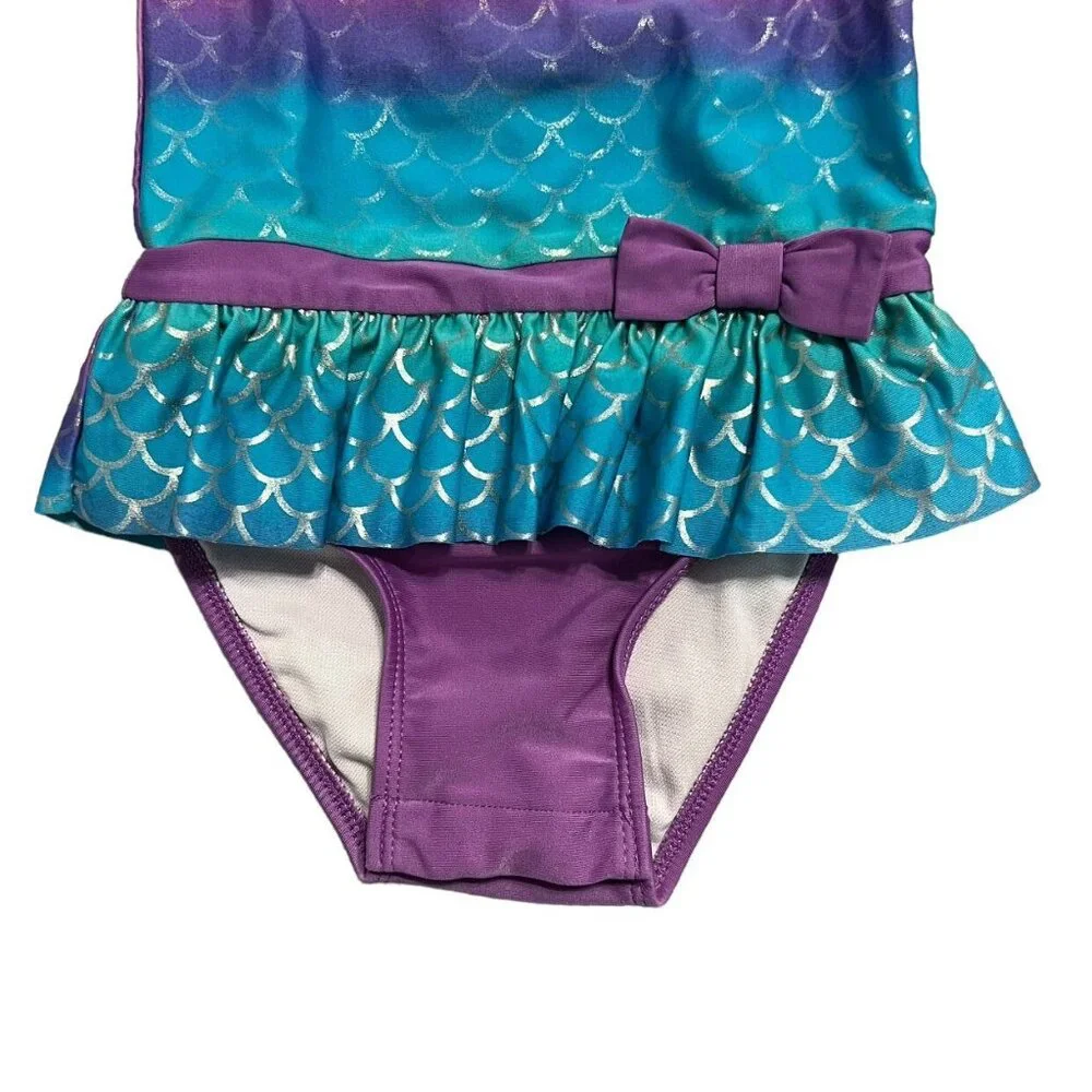 Cat & Jack 2T Mermaid Rashguard Swim Bathing Suit